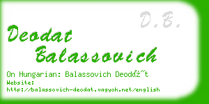 deodat balassovich business card